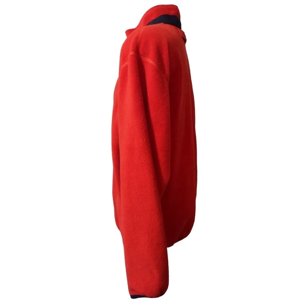 Nautica Fleece Pullover XXL Mens Gorp Core Cabin Core Red Quarter Zip Logo Retro